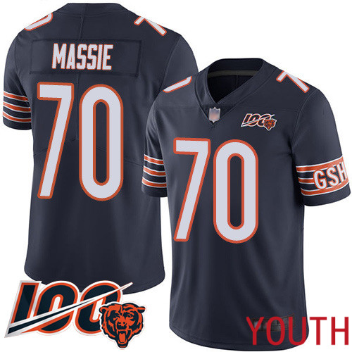 Chicago Bears Limited Navy Blue Youth Bobby Massie Home Jersey NFL Football #70 100th Season